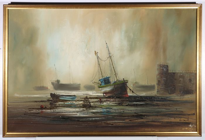 John Bampfield (b.1947) - Contemporary Oil, Ghostly Harbour