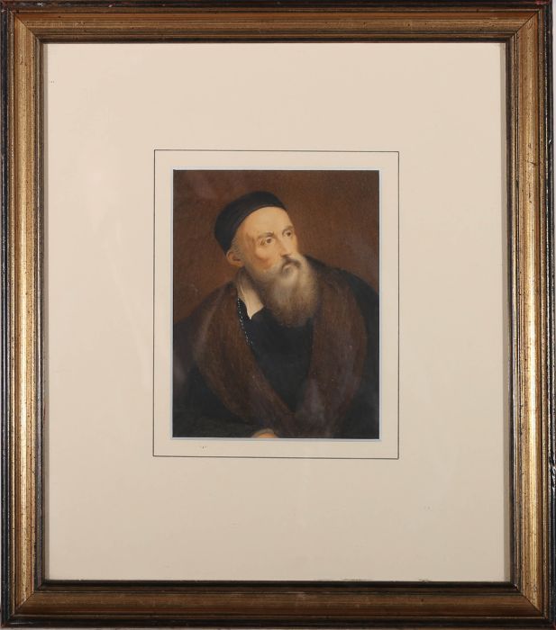 George Dodgson Tomlinson after Titian - c.1836 Watercolour, Self-Portrait