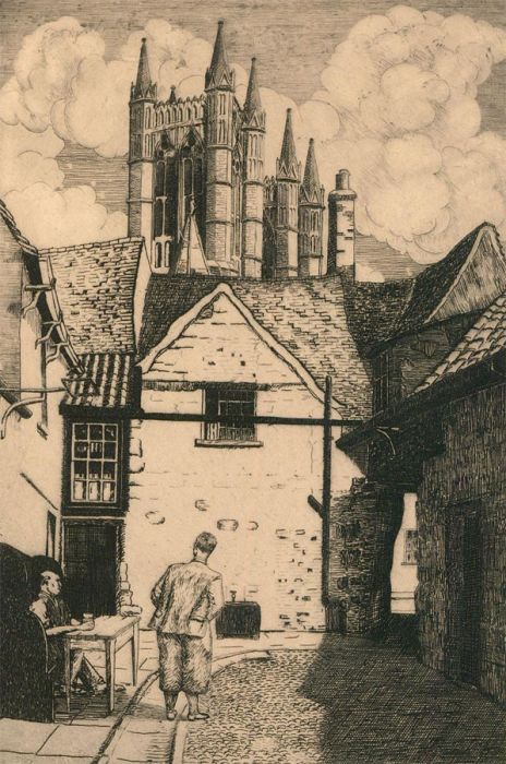 Early 20th Century Etching - The Black Horse Inn, Lincoln