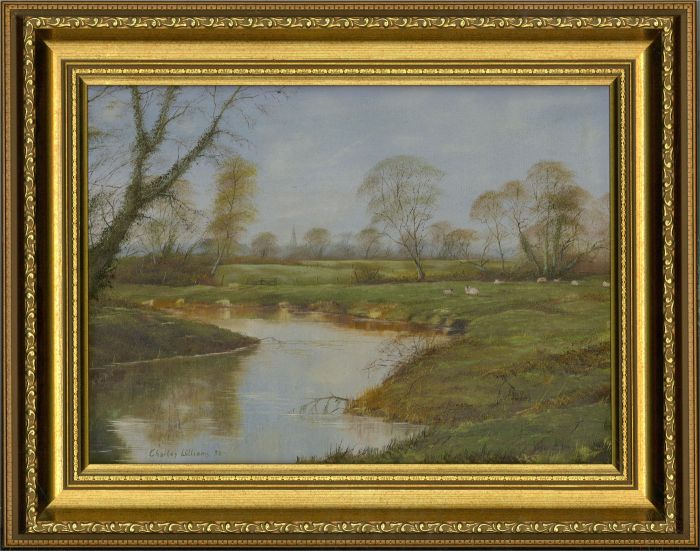 Charles Williams - 1988 Oil, Sheep On The Banks