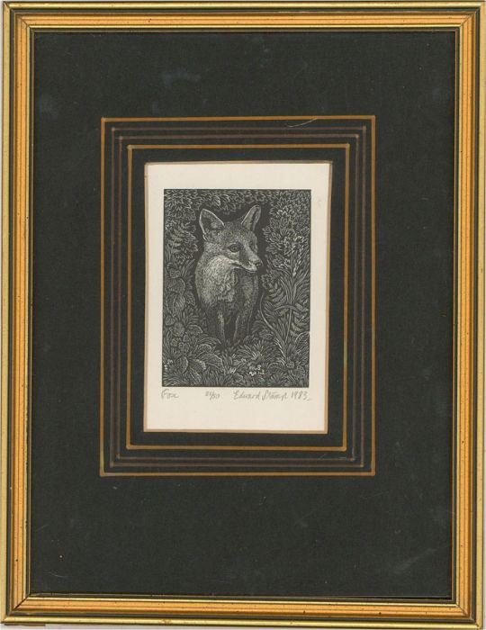 Edward Stamp R.I (b. 1939) - Signed Mid 20th Century Woodcut, Study of a Fox