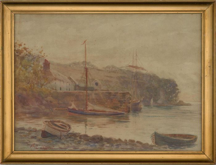 Philip Osment (1861-1947) - Early 20th Century Watercolour, Coastal Village