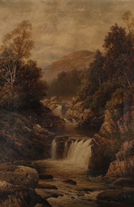 Jack M. Ducker (fl.1910-1930) - Early 20th Century Oil, The Waterfall