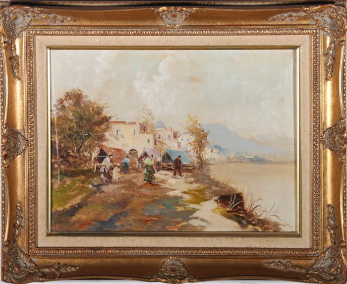 N. Pisani - 20th Century Oil, Street in Avellino, Italy