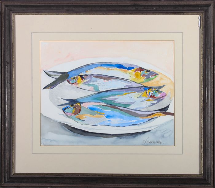 D. Pasquale - Signed Mid 20th Century Watercolour, Platter of Fish