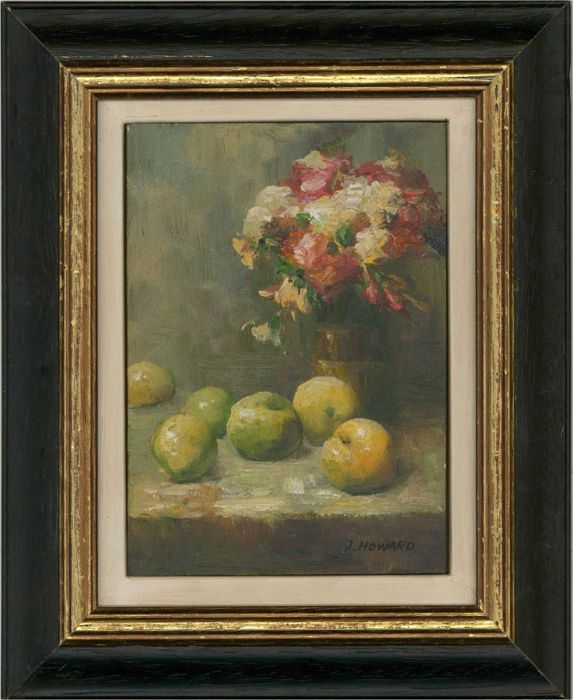 J. Howard - 20th Century Oil, Flowers And Apples