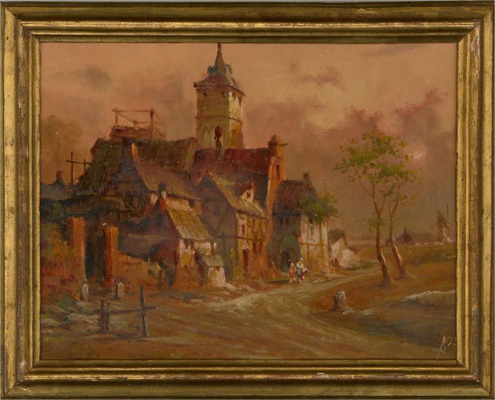 20th Century Oil - Rustic Monastery