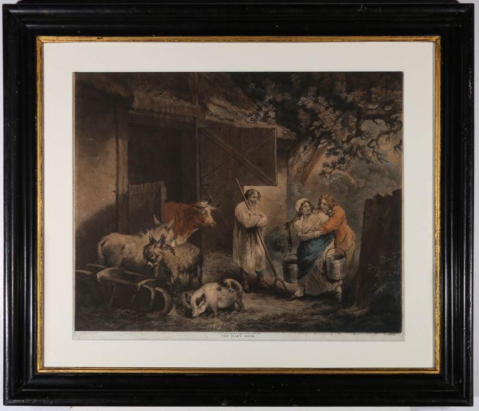 William Ward (1766–1826) After George Morland - Mezzotint, The Barn Door