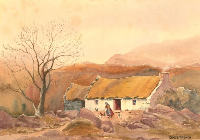 Grace Trench - 20th Century Watercolour, The Cottage Under the Road, Kerry