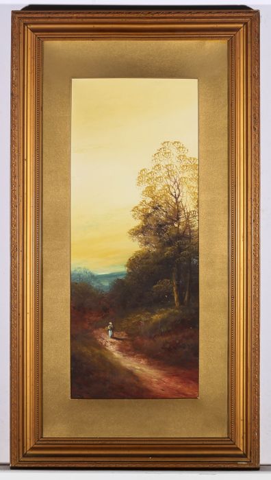 Early 20th Century Oil - Figure on a Path