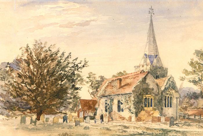 Early 20th Century Watercolour - Village Church