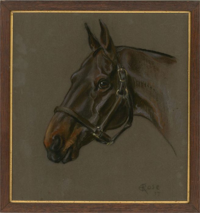 E. Rose - 1937 Pastel, Handsome Thoroughbred