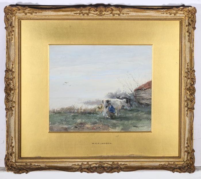 William G. Frederick Jansen (1871-1949) - Early 20thC Watercolour, Milking Time