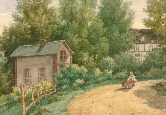 J. Thornley  - Signed and Dated 1880 Watercolour, The Farmer and his Crop