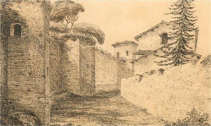 Late 19th Century Pen and Ink Drawing - Street Scene