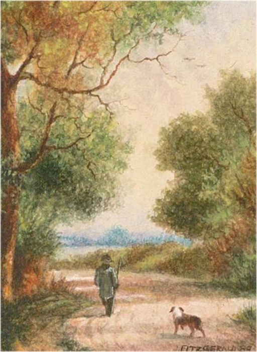 J. Fitzgerald - Signed and dated 1989 Watercolour, Morning Walk