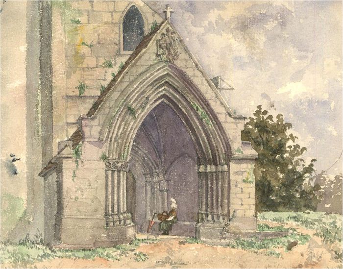 A Pair of Early 20th Century Watercolour - Church Studies