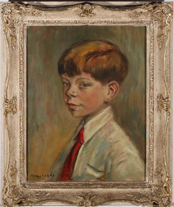 Konstanty - Polish School 1954 Oil, Smart Young Boy