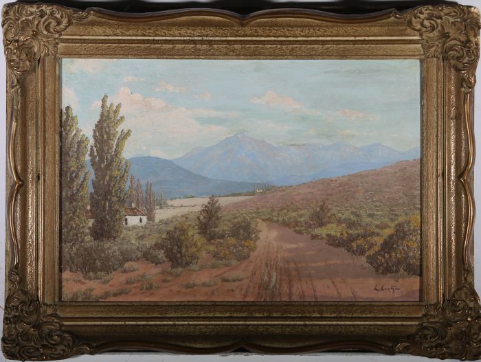 L. Coetzee - 1957 Oil, On The Road To The Cango Caves