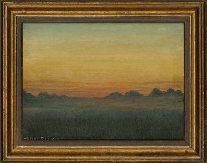 James R. Littler  - 20th Century Oil, Landscape at Sunset