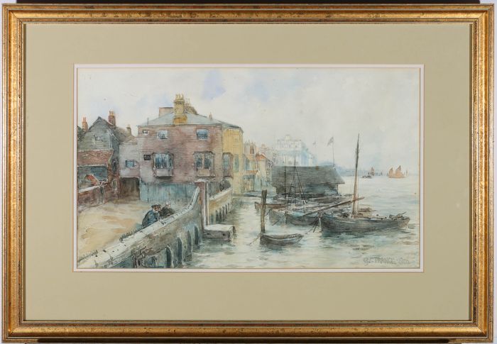 George Charles Francis (1860-1940) - 1906 Watercolour, The Coastal Town