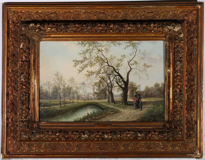 J. Dalmont - Late 19th Century Oil, A Stroll In The Parkland