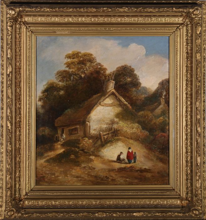 Attrib. George Nicholson (1787-1878) - 1854 Oil, The Old Smithy Shop