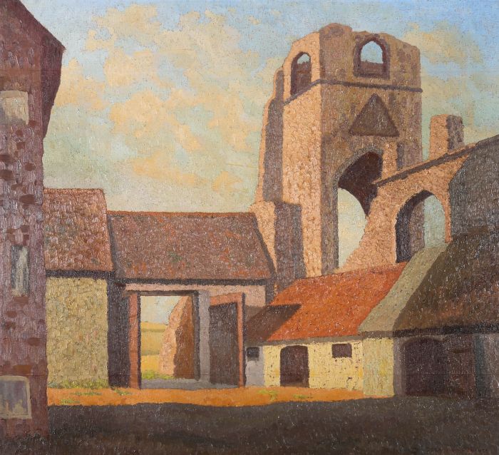 Gerald Grudgings - 1943 Oil, Ulverscroft Priory