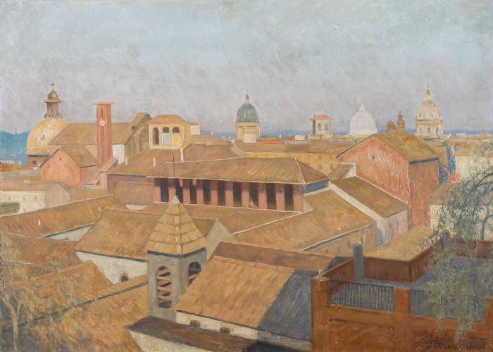 Fritz Mühlbrecht (1880-1956) - Early 20th Century Oil, Morning Mood Over Rome