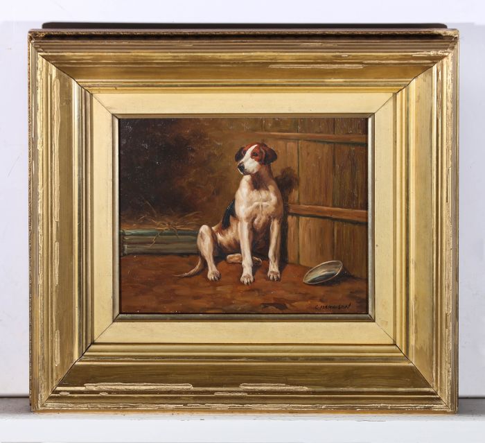 C. Harrison - SIgned Early 20th Century Oil, The Patient Dog