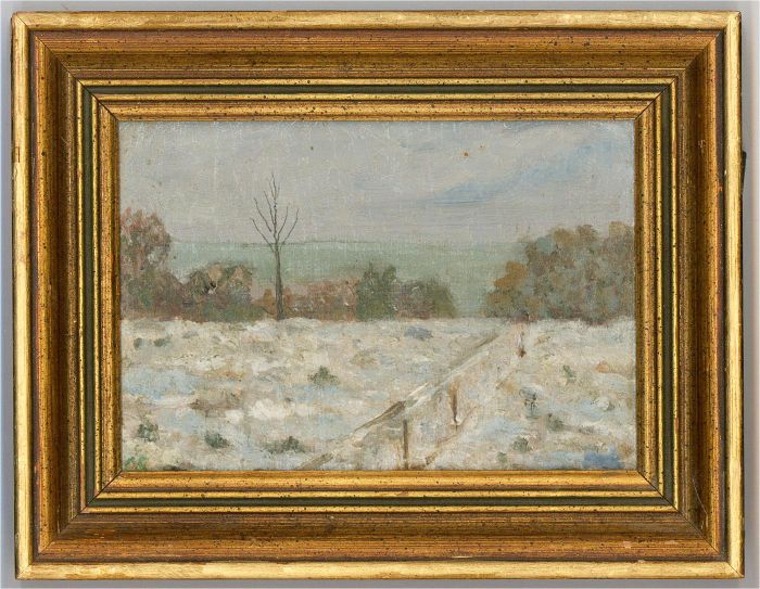 Mid 20th Century Oil - Snowy Fields