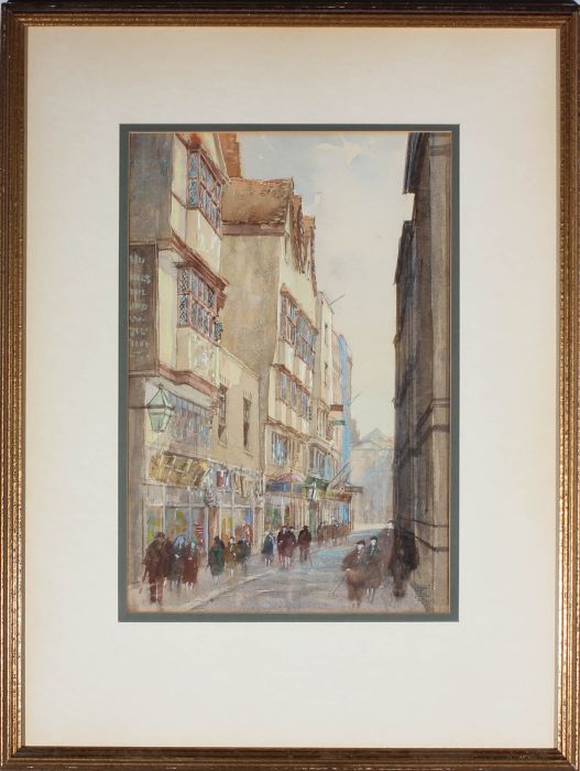 Charles Frederick Dening (1876-1947) - 1939 Watercolour, St Mary Le Port Street
