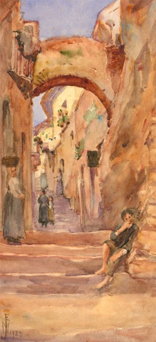 1929 Watercolour - Italian Streets