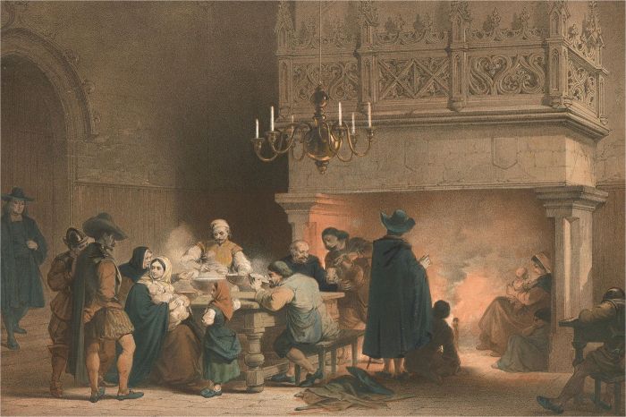 19th Century Lithograph - In the Town Hall