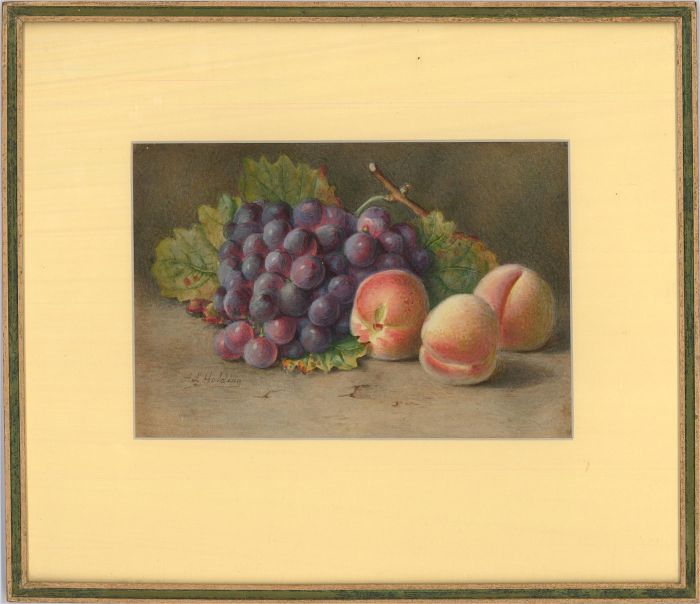 A. L. Holding (1880-1940) - Late 19th Century Watercolour, Apricots And Grapes