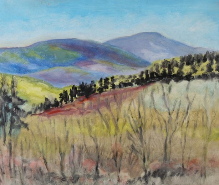 Margaret Harmsworth (1928-2007) - 1997 Oil, Vast Mountain Landscape