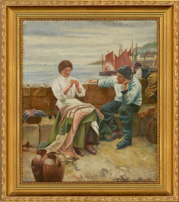 After Walter Langley (1852-1922) - Early 20th Century Oil, A Cornish Idyll