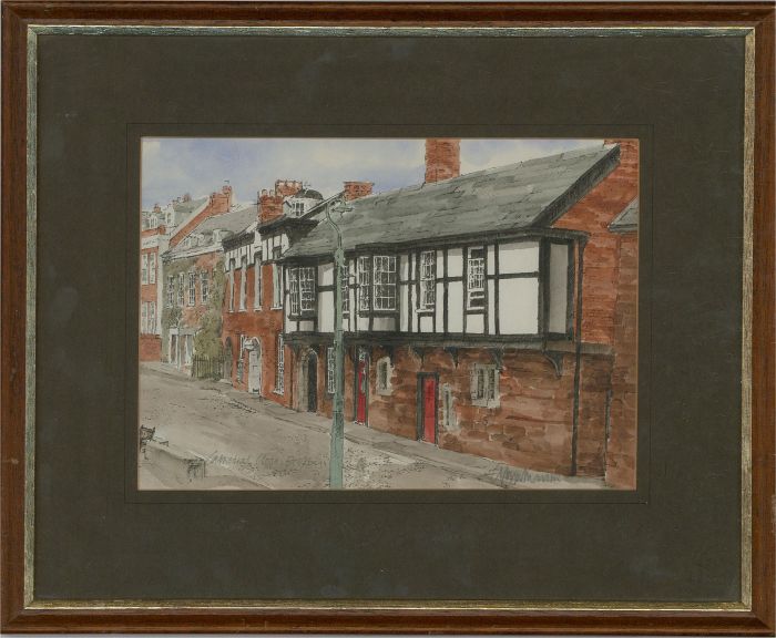 Glyn Martin  - 20th Century Watercolour, Cathedral Close, Exeter