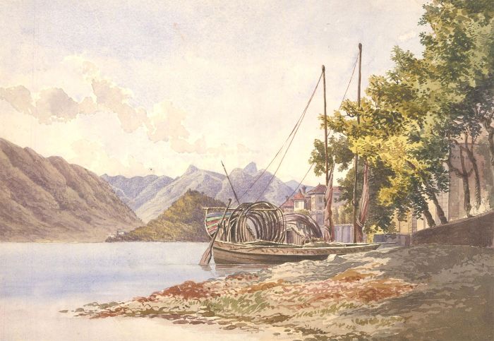 Late 19th Century Watercolour - At Cadenabbia, Lake Como