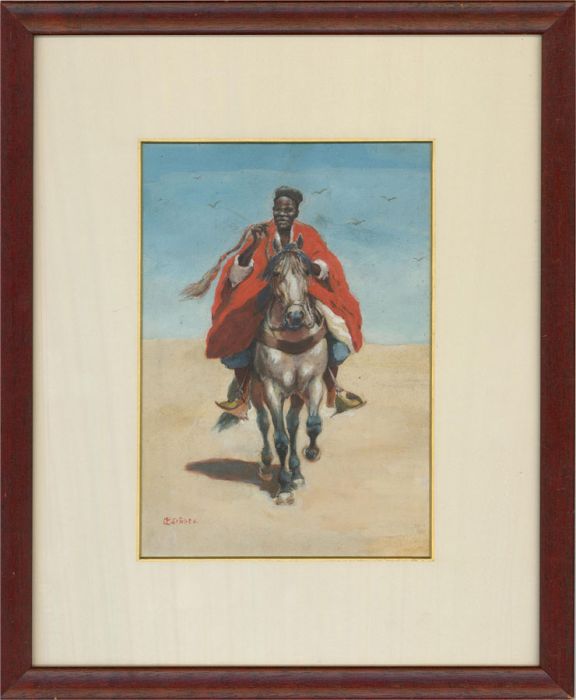 O. E. Singer - 20th Century Watercolour, The Cloaked Rider