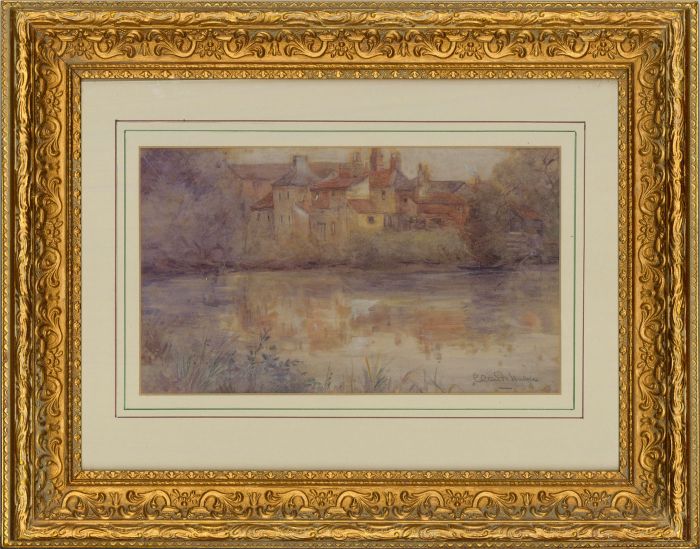 Claude Hulke - Signed Early 20th Century Watercolour, Village on the Lake