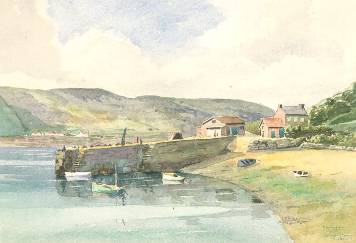 E. Willows - 20th Century Watercolour, Tresco Harbour