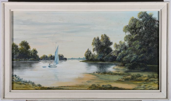 J. G. Godfry  - Mid 20th Century Oil, Sailing Boat on the Lake
