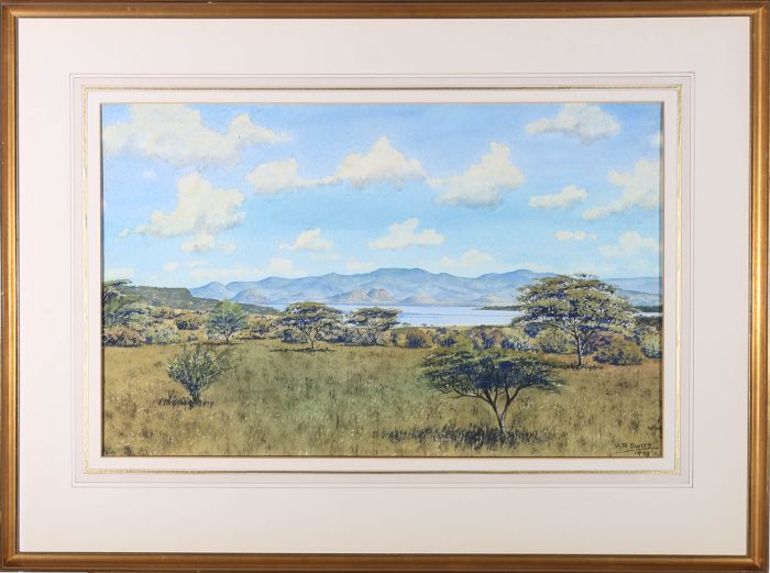 A. R. Swift - 1978 Watercolour, Across The Savannah