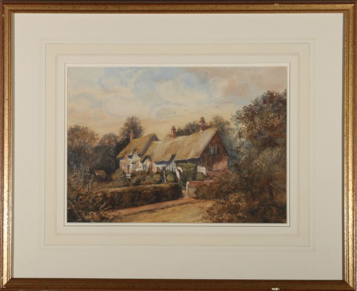Frederick Hines (fl.1875-1928) - Framed Watercolour, Anne Hathaway's Cottage