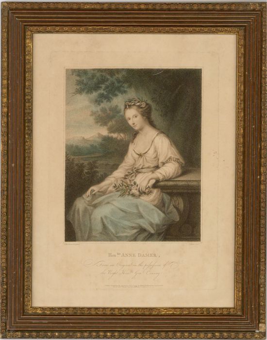 Thomas Ryder (1746-1810) after A. Kauffman-Framed Engraving, The Hon. Anne Damer