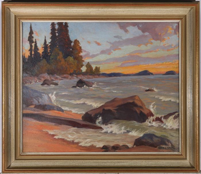 Edwin C. Lockey - 1933 Oil, Victoria Beach, Lake Ontario