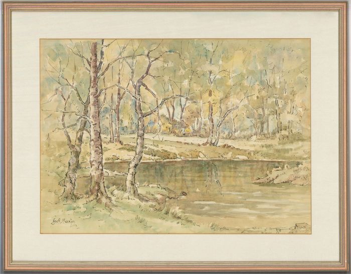 Jack Martin - Signed Mid 20th Century Watercolour, Woodland River