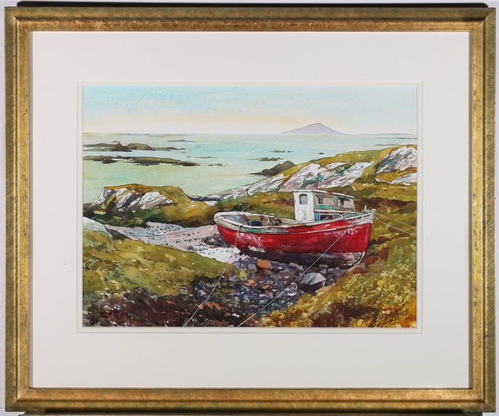 Barry Herniman  - Framed Contemporary Watercolour, All Alone