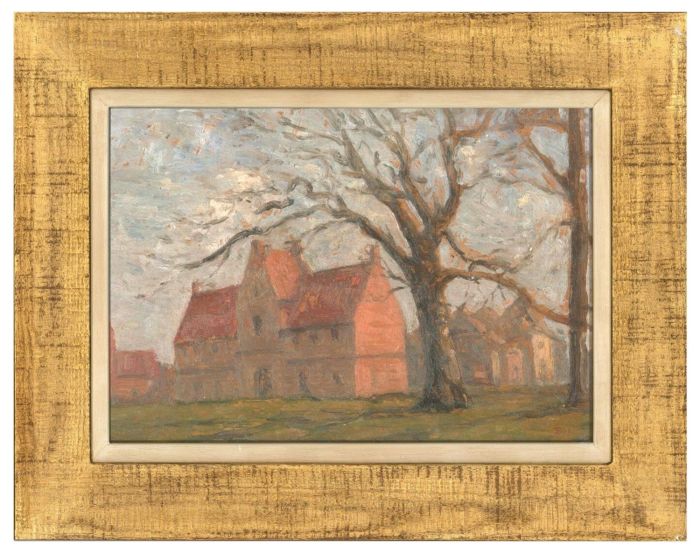 John Brown (1887–1966) - Early 20th Century Oil, Orange Light In Autumn